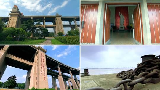 南京长江大桥桥头堡实拍毛泽东纪念雕塑视频素材模板下载