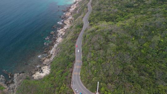 三亚太阳湾沿海公路航拍