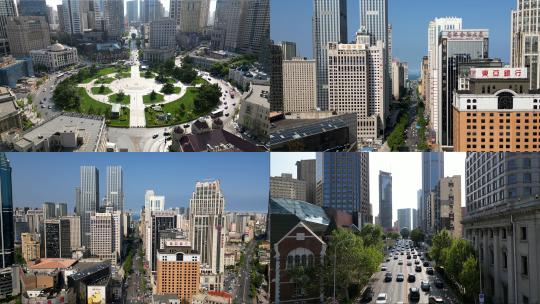 繁华的大连中山广场车流城市建筑