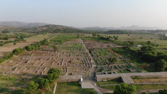 巴基斯坦塔克西拉古迹遗迹考古航拍