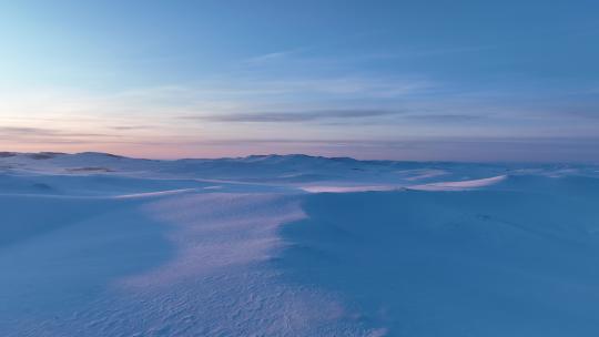 航拍4K雪域草原雪景暮色视频素材模板下载