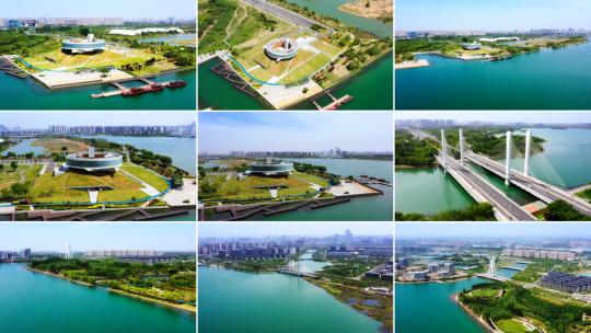 郑东新区城市规划纪念馆4K航拍高清在线视频素材下载