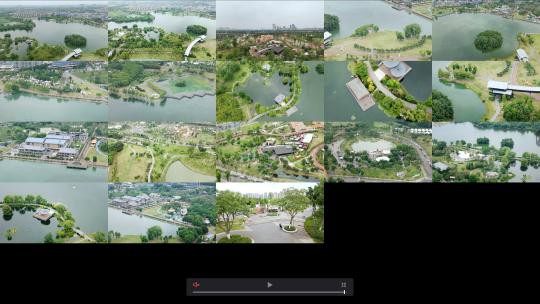 4K航拍成都北湖公园多镜头合集高清在线视频素材下载