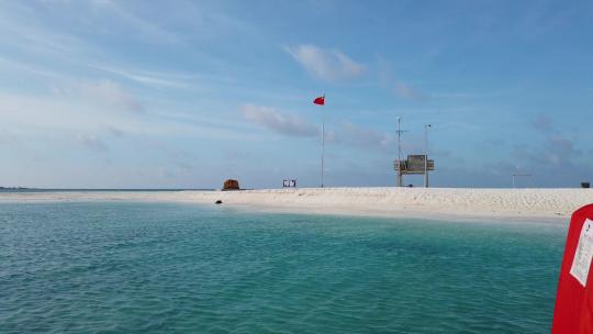 西沙群岛南海岛礁国旗地拍视频素材模板下载