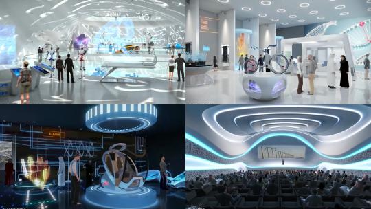 元宇宙城市 科幻城市 未来科技博物馆视频素材模板下载