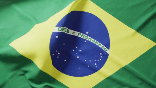 巴西国旗飘动