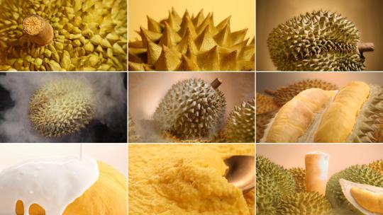 泰国猫山王金枕榴莲水果之王广告饮品实拍高清在线视频素材下载