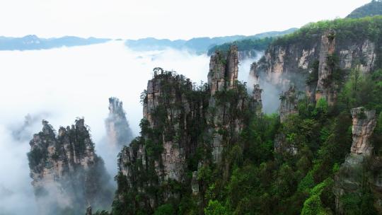 张家界武陵源御笔峰高清在线视频素材下载