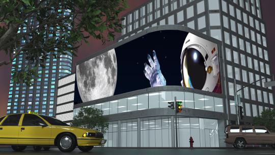 星空宇航员裸眼3d（可定制）视频素材模板下载