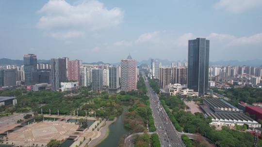 广西柳州市民广场市政府航拍
