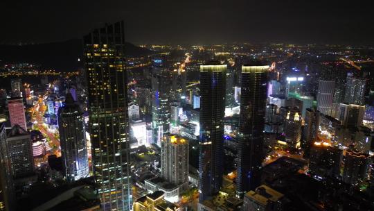 航拍江苏无锡三阳广场城市夜景视频素材模板下载
