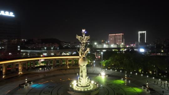 芜湖大镜湖夜景航拍