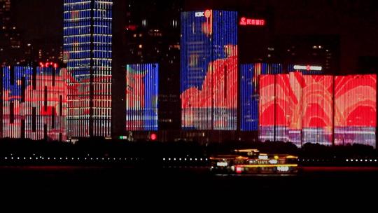 杭州 城市阳台 迎亚运灯光秀