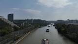杭州拱宸桥京杭大运河航拍高清在线视频素材下载