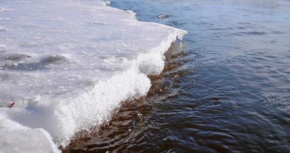 冰雪开始融化的河流