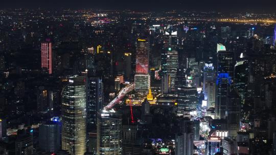 航拍上海夜景视频素材模板下载