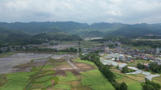 美丽乡村农田农业种植山川丘陵航拍