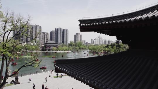 西安城市印迹-兴庆宫公园9视频素材模板下载