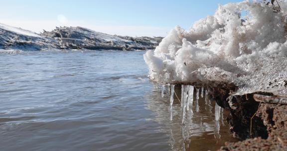 冰雪开始融化的河流