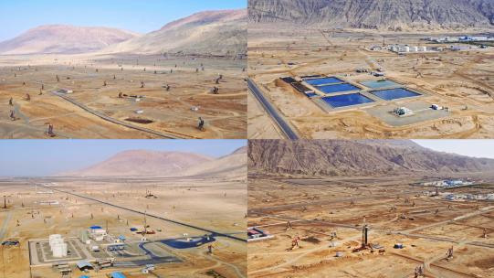 新疆油田开采航拍合集视频素材模板下载