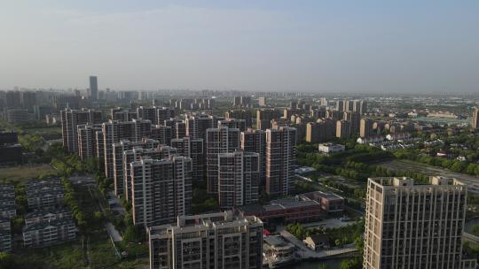 上海嘉定新城全景小区别墅4K航拍