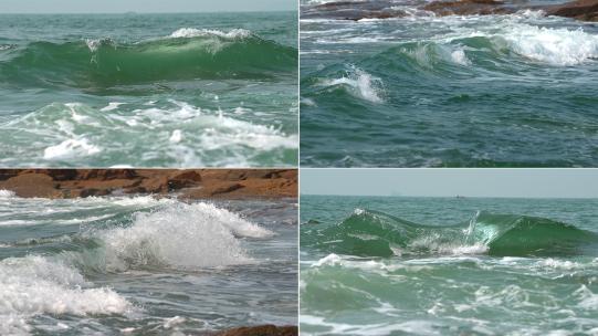 海边海浪浪花高清在线视频素材下载