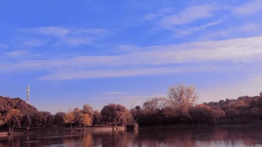 延时拍摄秋天的蓝天白云
