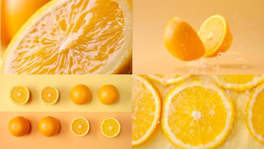 橙子橙汁脐橙水果果园柑橘饮料果汁脐橙橙子视频素材模板下载