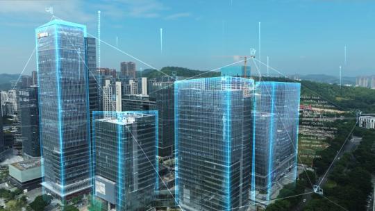 科技光线穿梭城市实景合成AE模板