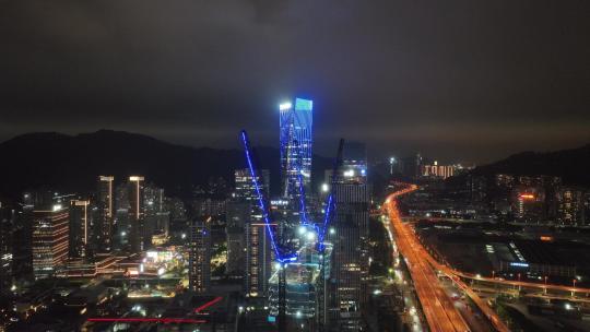 深圳前海世贸国际大厦夜景视频素材模板下载