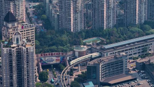 重庆城市建筑航拍轨道交通