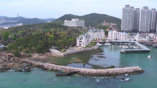 4K大连老虎滩渔人码头菱角湾网红码头1