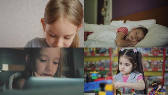 【合集】玩耍睡觉的小女孩视频素材模板下载