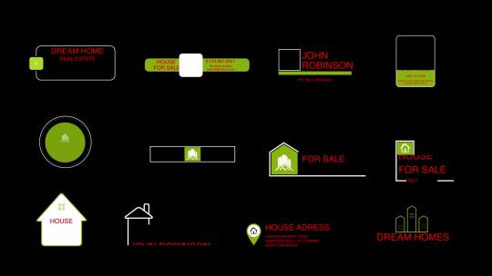 房地产别墅公寓酒店介绍文字标题动画设计