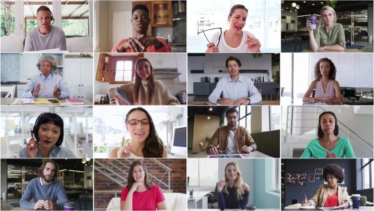 视频会议的特写