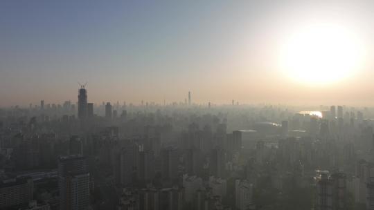 上海徐汇区清晨航拍