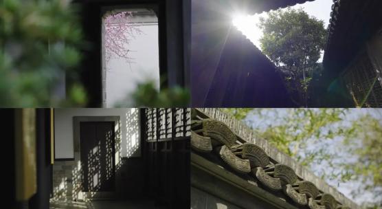 中式园林、古宅、中式建筑、光影、古建筑高清在线视频素材下载