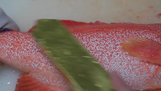 红目鲢鱼美食烹饪视频素材模板下载