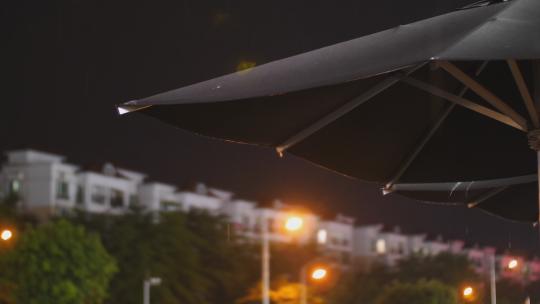 雨夜雨伞水滴素材视频素材模板下载