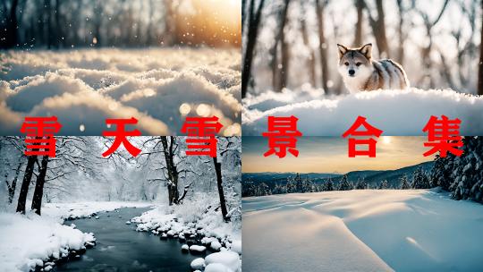 唯美森林雪景雾凇风景冬天下雪天气大雪茫茫高清在线视频素材下载