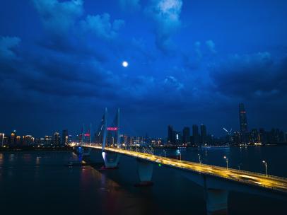 武汉长江二桥固定日转夜月升延时100_0733