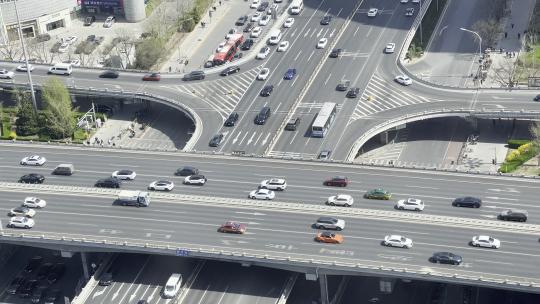 俯拍北京国贸桥视频素材模板下载