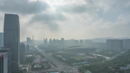 济南CBD延时高视角航拍