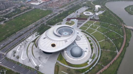航拍·上海天文馆·环绕延时