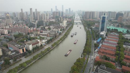 原创 江苏无锡京杭大运河航拍景观