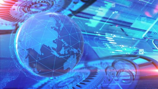 数字地球新闻背景 蓝色科技地球新闻背景