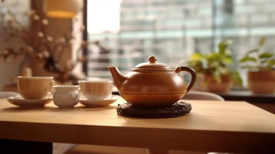 茶壶泡茶茶水茶具茶道功夫茶喝茶品茶紫砂壶高清在线视频素材下载