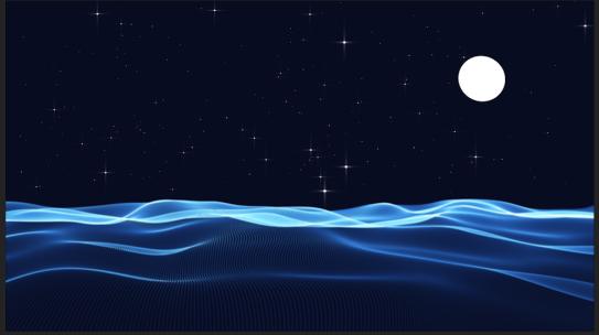 蓝色海洋闪耀星星夜晚视频素材