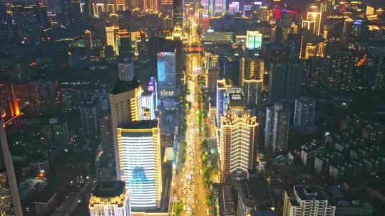 武汉中南路夜景航拍延时