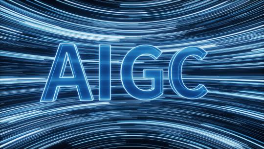 AIGC与流动线条背景3D渲染
